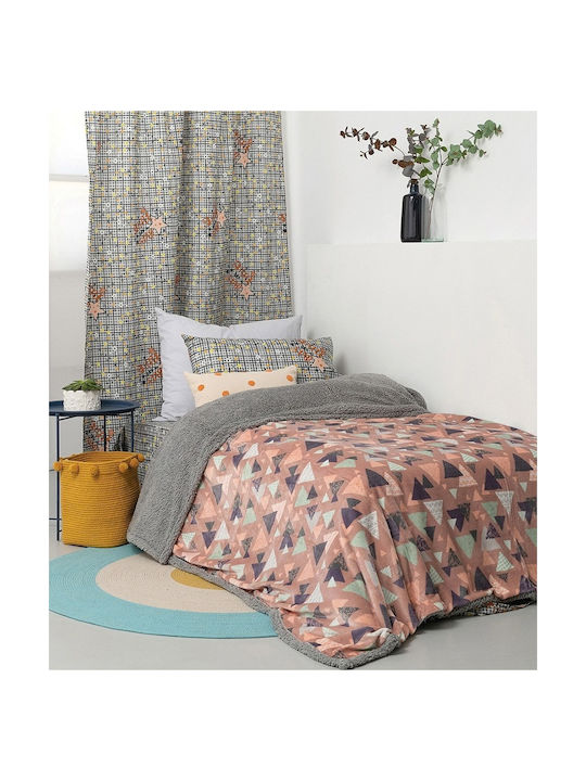 Palamaiki Κουβέρτα Fleece Blake Ροζ 160x220εκ.