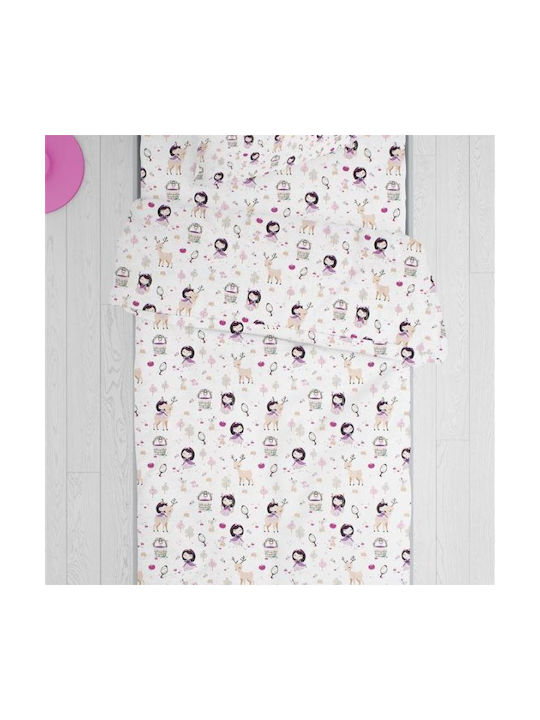 Dimcol Παιδική Παπλωματοθήκη Μονή 179 White-Pink