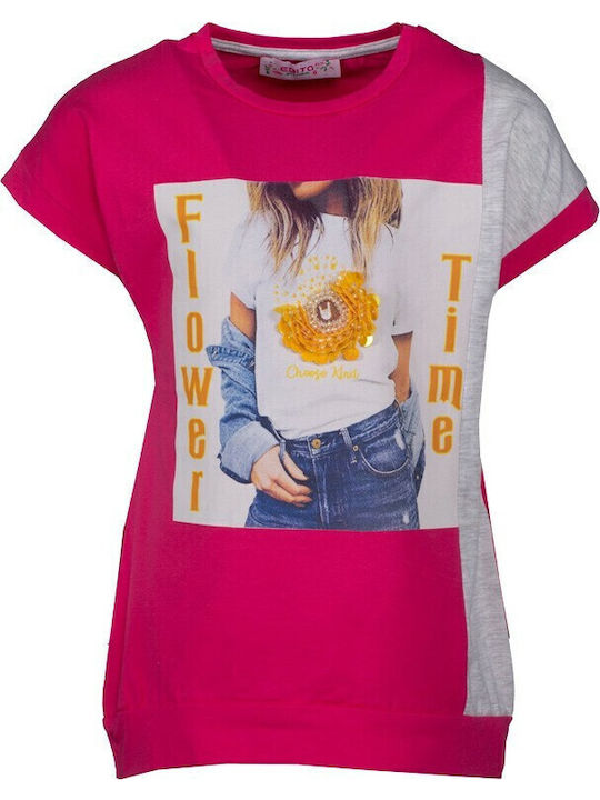 Kinder-Set mit Leggings Sommer 2Stück Fuchsie