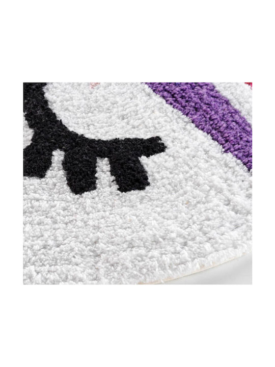 Flamingo Kids Synthetic Rug Zoelie Unicorn Round 90cm