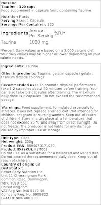 Nutrend Taurine 1000mg 120 caps Unflavoured