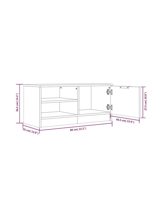 TV Stand Smoky Oak M80xD35xH36.5cm