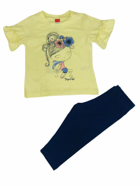 Joyce Kids Set with Leggings Summer 2pcs Navy Blue