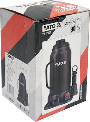 Yato Hydraulic Car Jack with Lifting Height up to 45.2cm and Lifting Weight up to 20 Tons