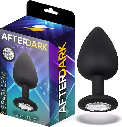 LateToBed AfterDark Sparklym Πρωκτική Σφήνα Medium Μαύρη 8cm