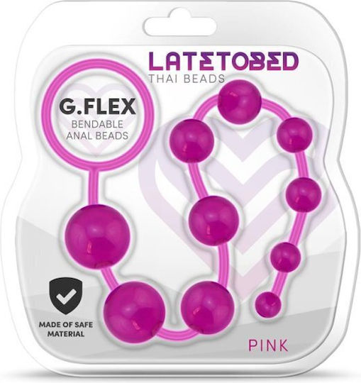 LateToBed G. Flex Анални мъниста Розов