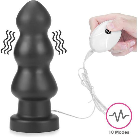 Lovetoy Anal Plug King Size mit Vibration Schwarz 20cm
