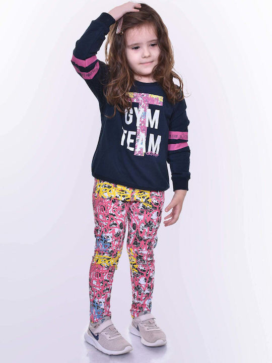 Joyce Kids Set with Leggings Winter 2pcs Navy Blue