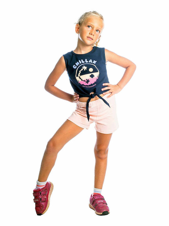 Kinder-Set mit Shorts Sommer 2Stück Pink/Black