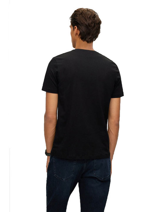3τεμ. Ανδρικό T-shirt Μαύρο Μονόχρωμο