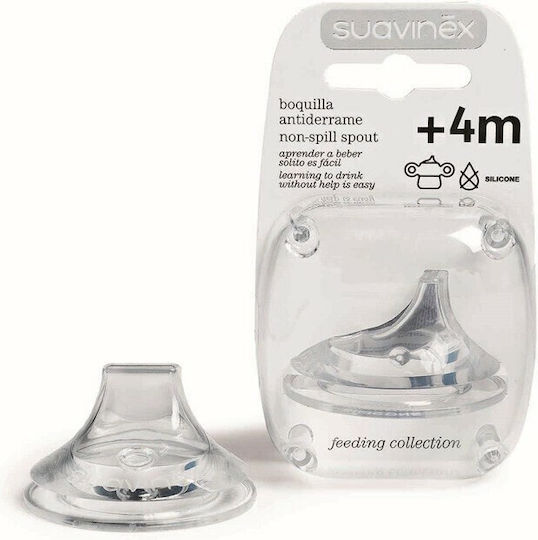 Suavinex Spout For Children's Cup Transparent Non Split Silicone For 4+ Months