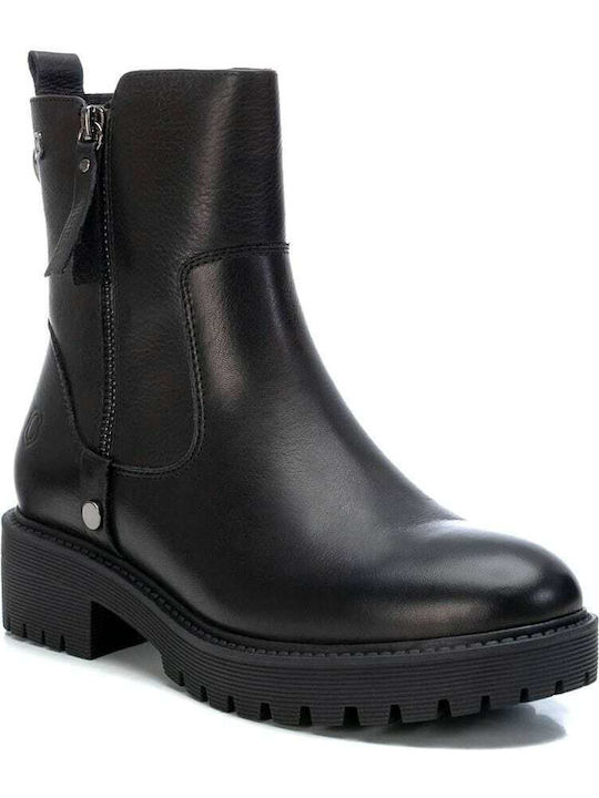 Carmela Footwear Leather Women's Biker Boots Black