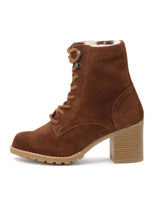 CLARKWELL LACE Wildleder Stiefeletten Damen mit Pelz Braun