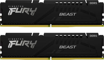 Kingston Fury Beast 32GB DDR5 RAM mit 2 Modulen (2x16GB) und Geschwindigkeit 6000 für Schreibtisch