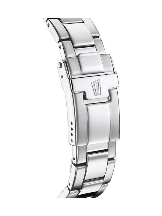 Festina Herrenuhr 41mm Batterie mit Silber Metallarmband