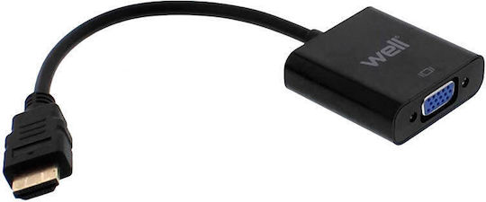 Well Converter HDMI male to VGA female 1pcs 16004