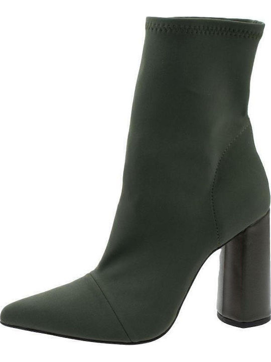 Women's Ankle Boots with High Heel Khaki