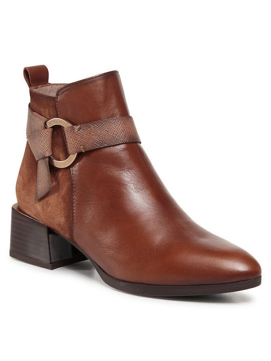 Hispanitas Leather Women's Ankle Boots Tabac Brown