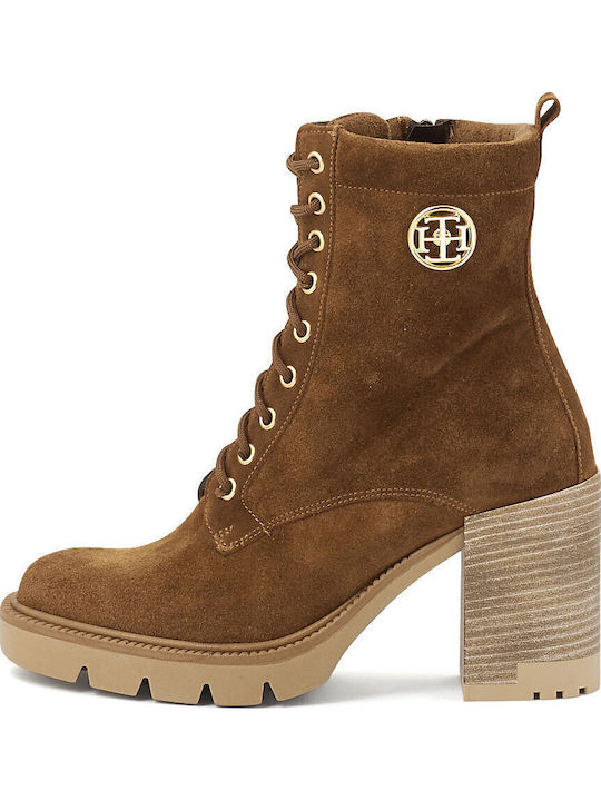 Suede Women's Ankle Boots Tabac Brown