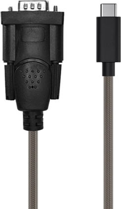 Cabletime C160 Braided USB 2.0 Cable USB-C Male RS-232 Black 1m