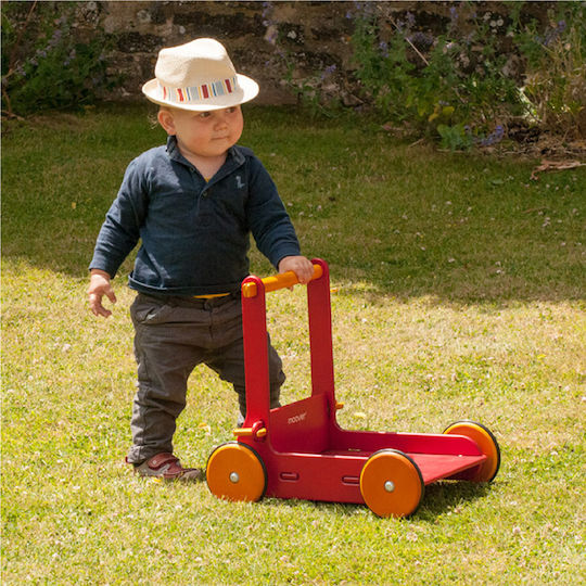 Moover Wooden Baby Walker Ride On Κόκκινο