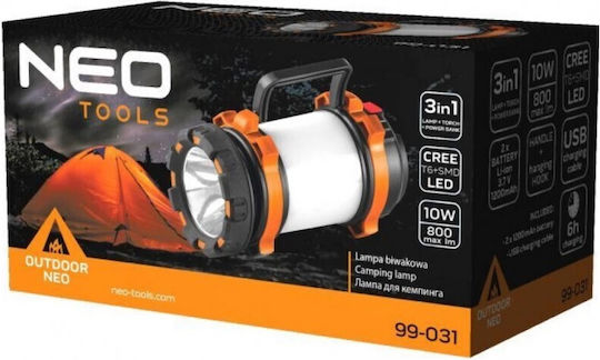 Neo Tools Led Rechargeable Lantern for Camping with Flashlight & Powerbank 800lm 10W