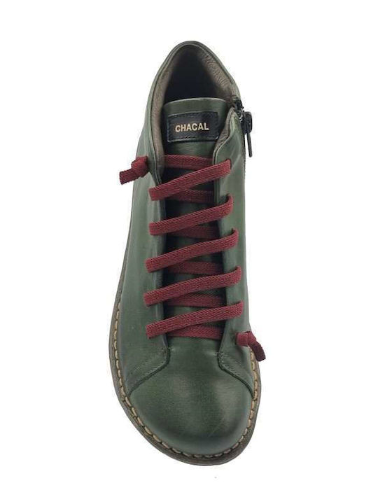Leather Women's Ankle Boots Khaki