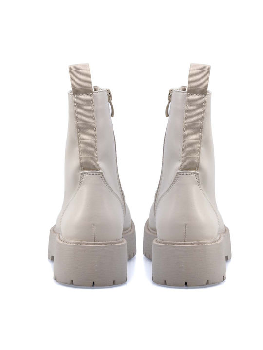 Damen Knöchelstiefel Beige