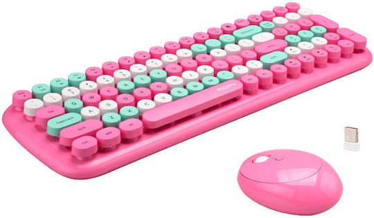 MOFII Candy XR Kabellos Tastatur & Maus Set Englisch US Rosa