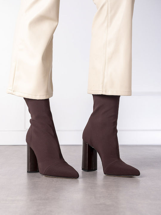 Women's Ankle Boots with High Heel Burgundy