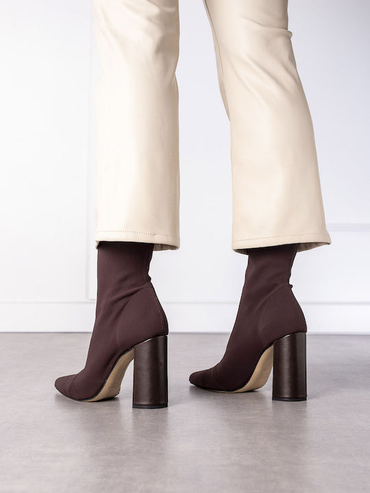 Women's Ankle Boots with High Heel Burgundy