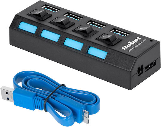 Quer USB Хъб 4 Порта USB 3.0 с Връзка USB-A