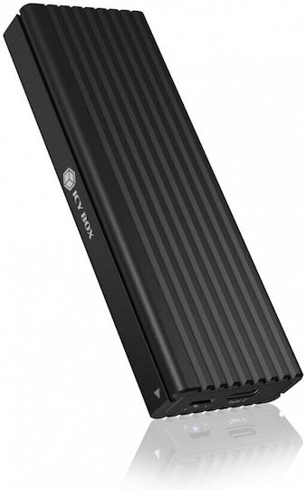 Icy Box Hard Drive Case M.2 SATA III / PCI-Express NVME with connection USB 3.2 Type-C in Schwarz color