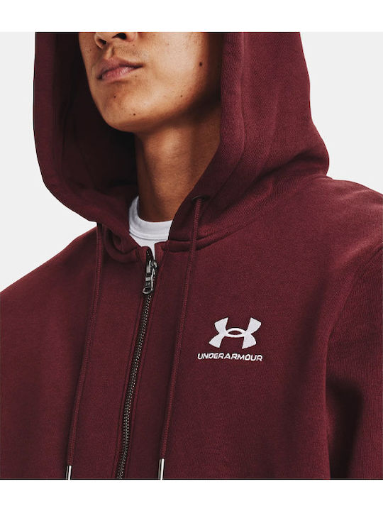 Essential Sweatshirt Fleece with Hood Burgundy