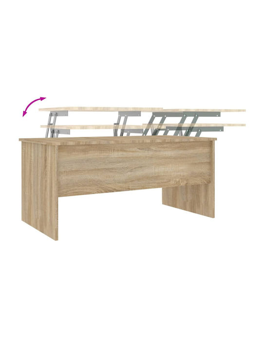Sonoma Eiche Rechteckiges Zentral Kaffeetisch mit Hebemechanismus M102xBreite50.5xHöhe46.5cm