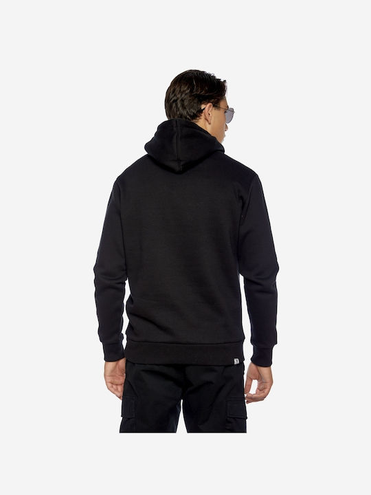 Brokers Jeans Men's Sweatshirt with Hood and Pockets Black