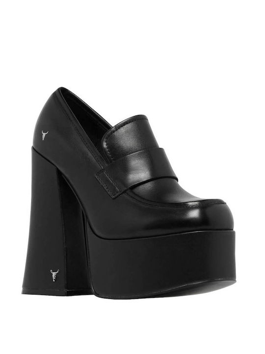 Windsor Smith Leather Black High Heels with Strap