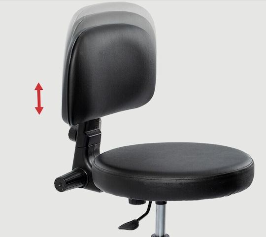 Confort 1 Wheeled Stool with Backrest Black