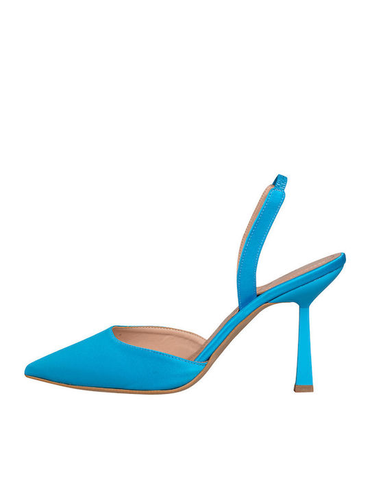 Spitze Pumps mit Türkis Absatzhöhe