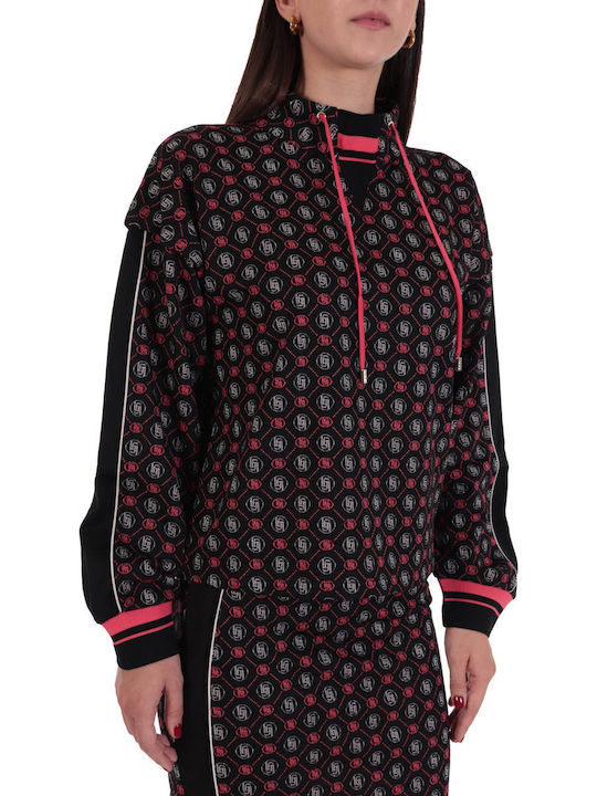 Hero Lang Damen Sweatshirt Kapuzen Schwarz