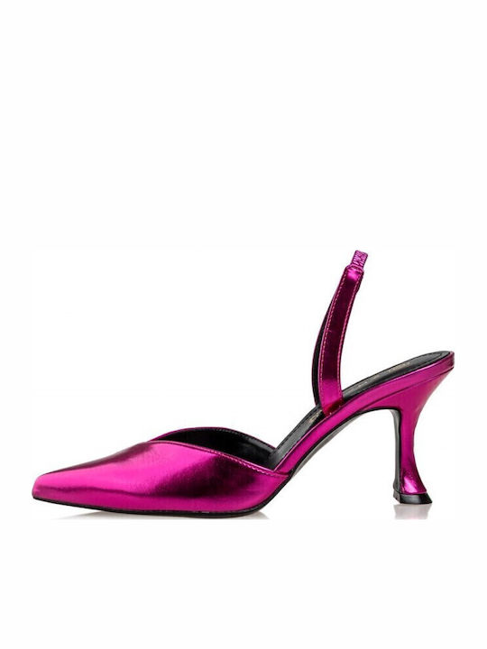 Pointed Toe Heels with Stiletto Heel and Strap Fuchsia