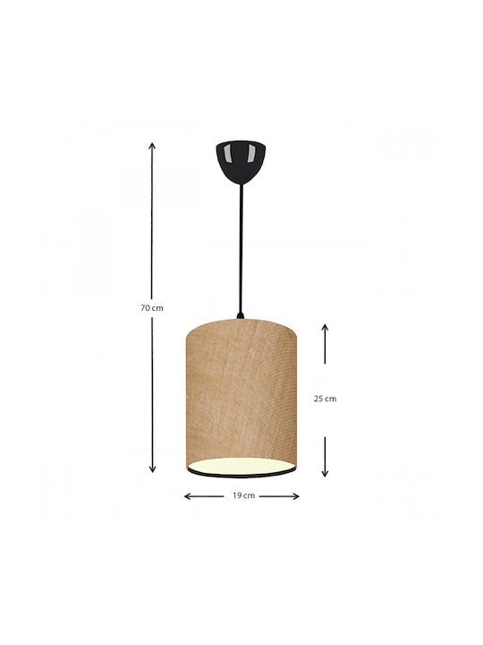 Megapap Layla Κρεμαστό Φωτιστικό Μπεζ με Ντουί E27 19x25x70εκ.