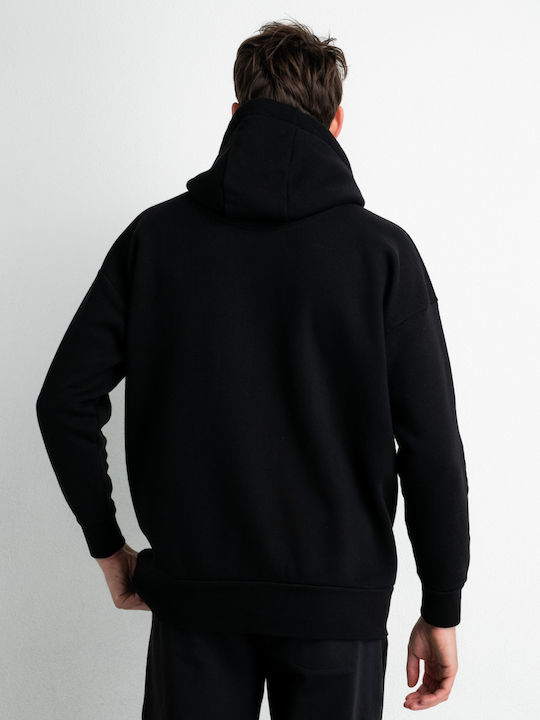 Petrol Industries Herren Sweatshirt mit Kapuze und Taschen Schwarz