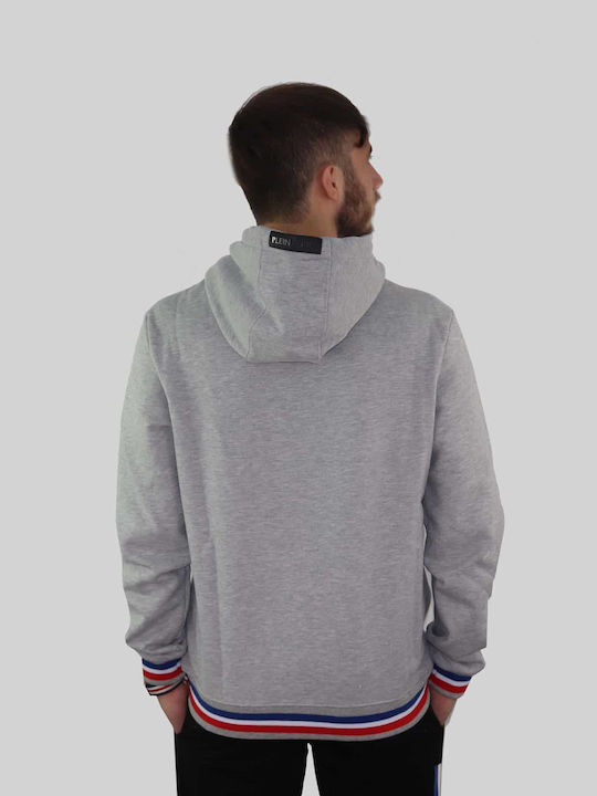 Plein Sport Men's Sweatshirt Jacket with Hood Gray