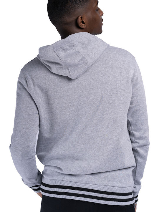 Lonsdale Mamhead Men's Sweatshirt with Hood and Pockets Marl Grey/Black