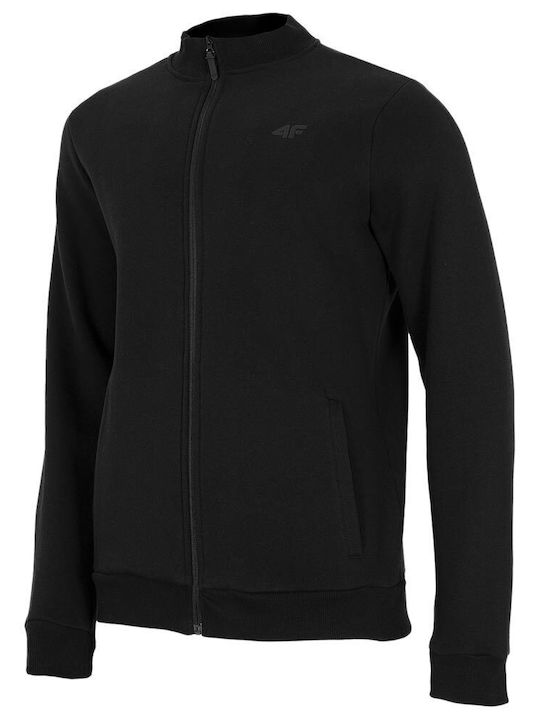 4F Herren Sweatshirt Jacke Schwarz