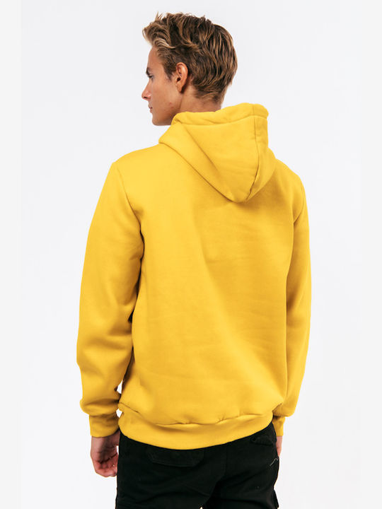 Paco & Co Men's Sweatshirt with Hood and Pockets Yellow