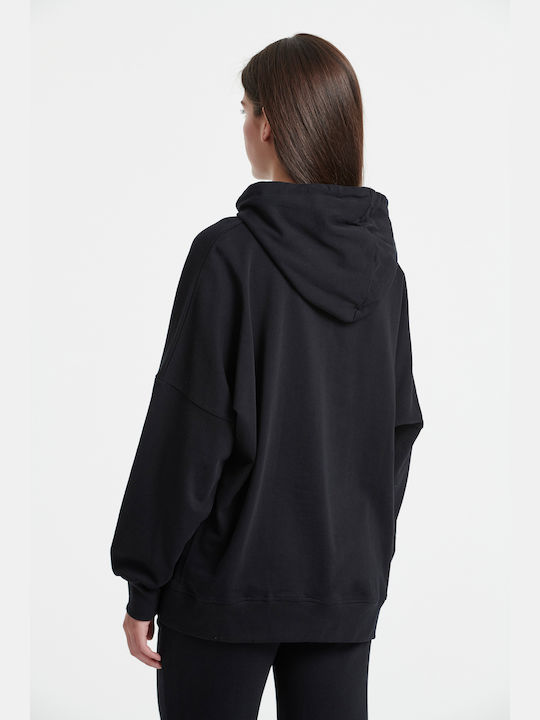 SugarFree Women's Long Hooded Sweatshirt Black