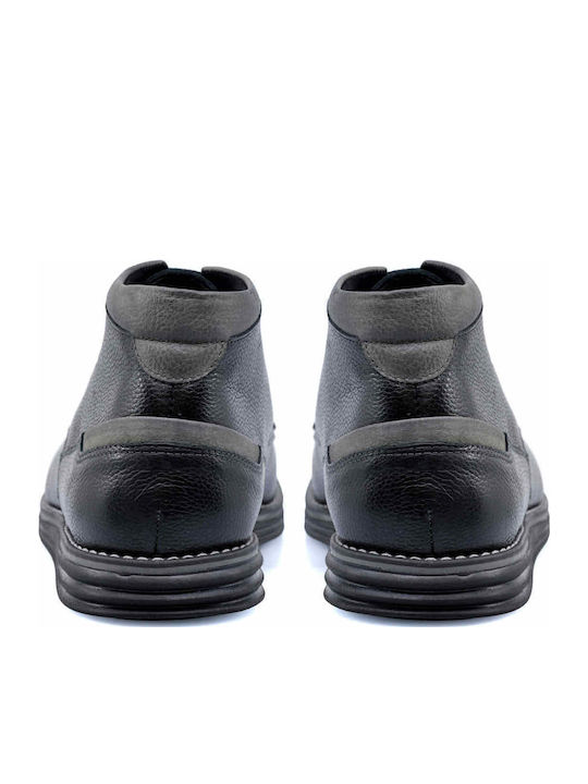 Δερμάτινα Ανδρικά Μποτάκια Black/Grey