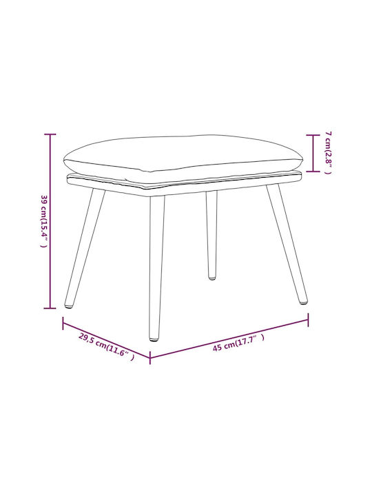 Scaune Taburet de picior Tapițat cu Piele Ecologică Albastru 45x29.5x39buc